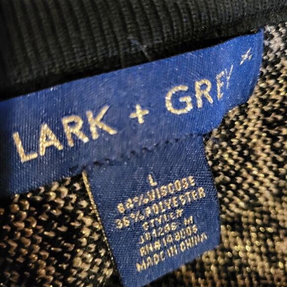 NEW With Tag Lark + Gray Knit Black & Gold A-line Skirt Stretch Viscose Metalic - Picture 7 of 7